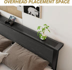 Bed Frames with Wooden Storage Shelf Headboard Metal