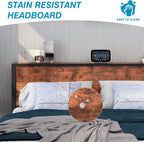 Bed Frames with Wooden Storage Shelf Headboard Metal