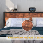 Bed Frames with Wooden Storage Shelf Headboard Metal