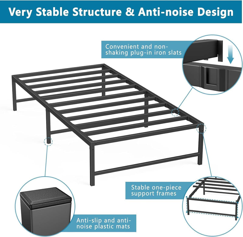 Bed Heavy Duty Steel Slats Metal Frames