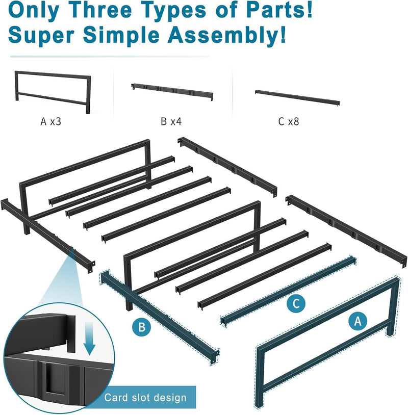 Bed Heavy Duty Steel Slats Metal Frames