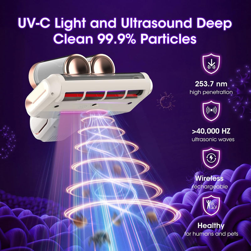 Bed Mattress Vacuum Cleaner Cordless 16kpa Handheld Dust
