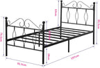 Bed Metal Frame Industrial Iron for Teenagers Adults
