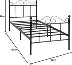 Bed Metal Frame Industrial Iron for Teenagers Adults