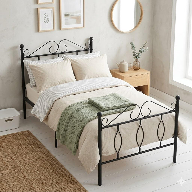 Bed Metal Frame Industrial Iron for Teenagers Adults