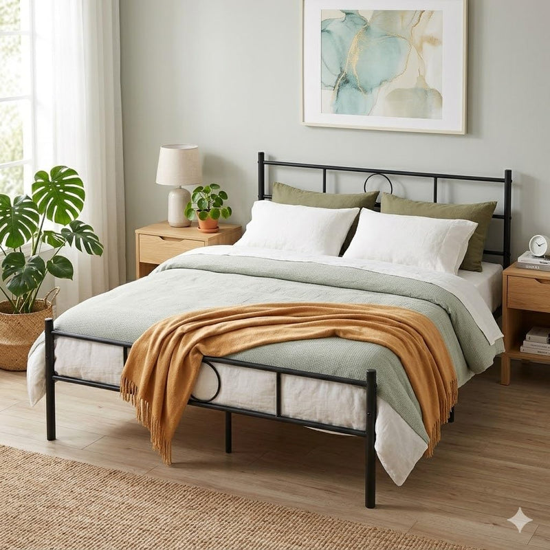 Bed Metal Frame Industrial Iron for Teenagers Adults