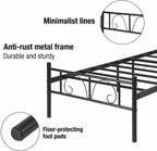 Bed Metal Frame Industrial Iron for Teenagers Adults