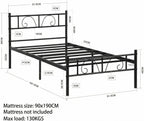 Bed Metal Frame Industrial Iron for Teenagers Adults