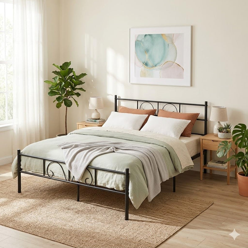 Bed Metal Frame Industrial Iron for Teenagers Adults