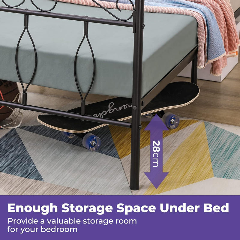 Bed Metal Frame Industrial Iron for Teenagers Adults