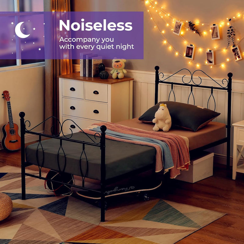 Bed Metal Frame Industrial Iron for Teenagers Adults