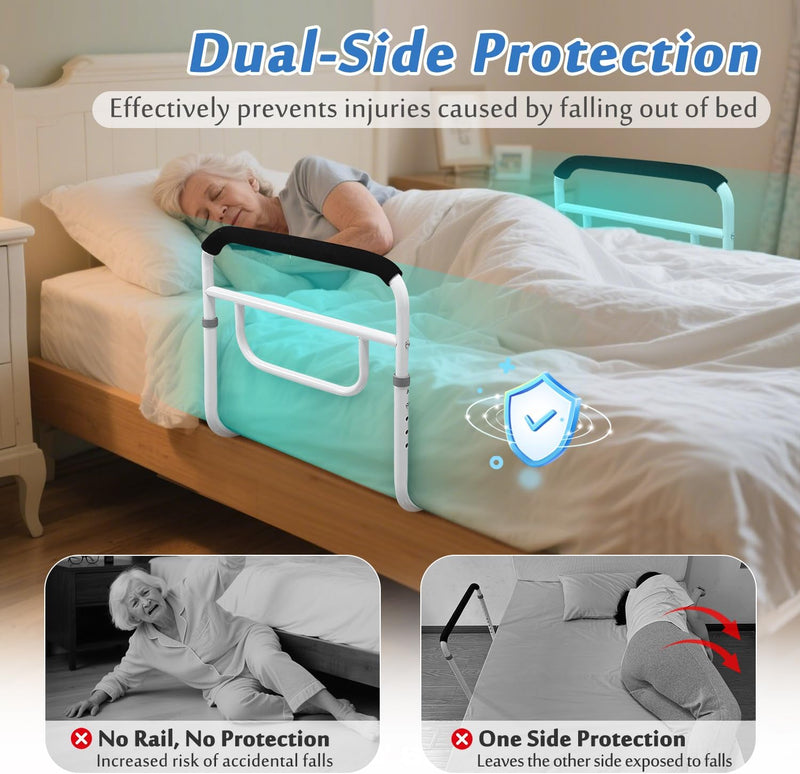 Bed Rail Dual Side Rails for Elderly Adults