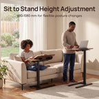 Bed Table with Wheels Adjustable Height Dual-Tilt Top