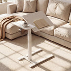 Bed Table with Wheels Adjustable Height Dual-Tilt Top