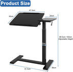 Bed Table with Wheels Adjustable Pneumatic Overbed