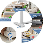 Bed Table with Wheels Adjustable Pneumatic Overbed