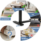Bed Table with Wheels Adjustable Pneumatic Overbed