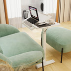 Bed Table with Wheels Adjustable Pneumatic Overbed