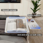 Bed Table with Wheels Adjustable Pneumatic Overbed