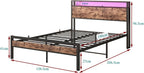 Bed with Storage Wooden Headboard