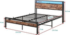 Bed with Storage Wooden Headboard