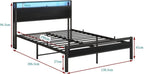 Bed with Storage Wooden Headboard