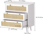 Bedroom Chest of 3 Drawers Wooden Closet Dressers