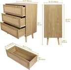 Bedroom Chest of 3 Drawers Wooden Closet Dressers