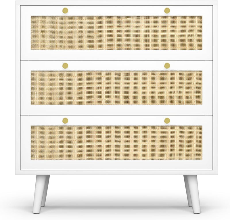Bedroom Chest of 3 Drawers Wooden Closet Dressers