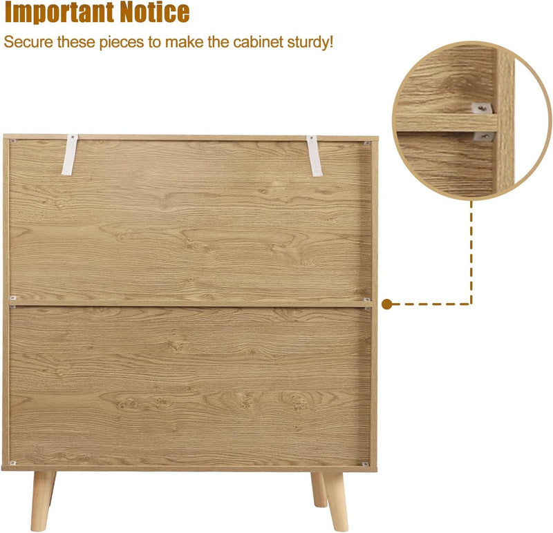 Bedroom Chest of 3 Drawers Wooden Closet Dressers