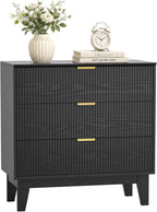Bedroom Chest of 3 Drawers Wooden Closet Dressers
