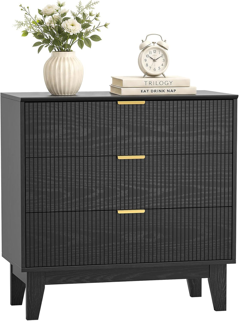 Bedroom Chest of 3 Drawers Wooden Closet Dressers