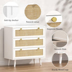 Bedroom Chest of 3 Drawers Wooden Closet Dressers
