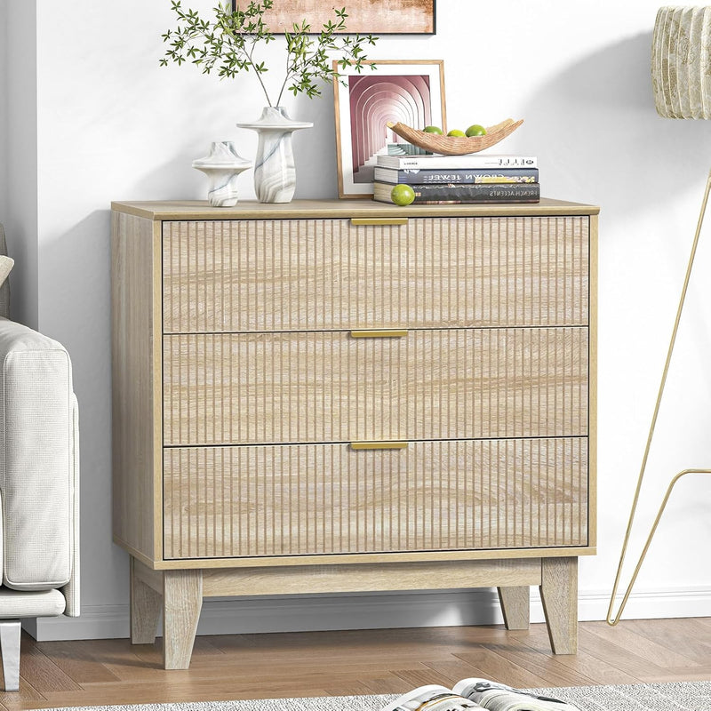 Bedroom Chest of 3 Drawers Wooden Closet Dressers