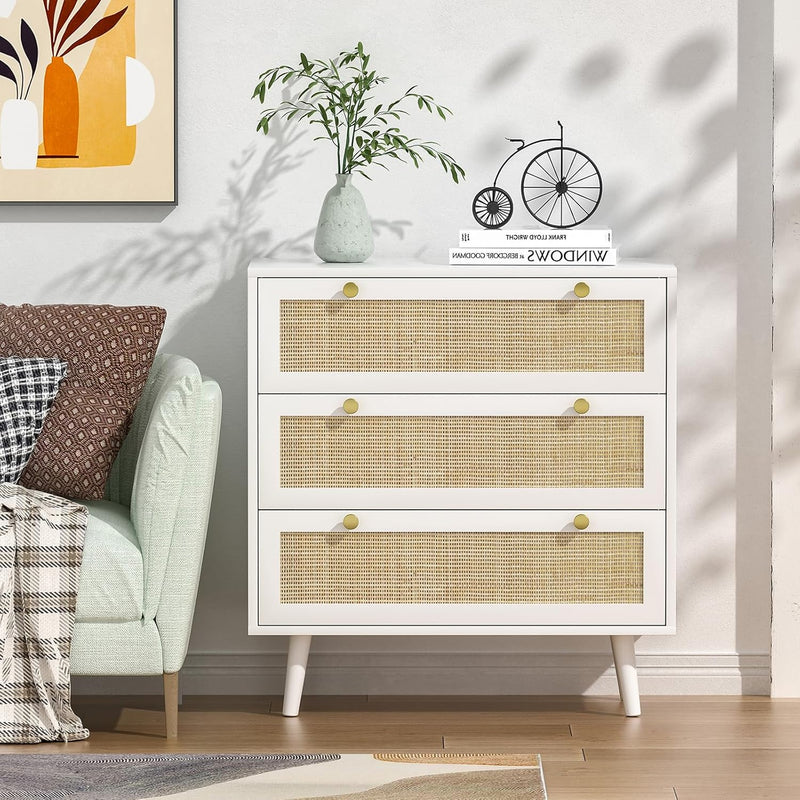 Bedroom Chest of 3 Drawers Wooden Closet Dressers