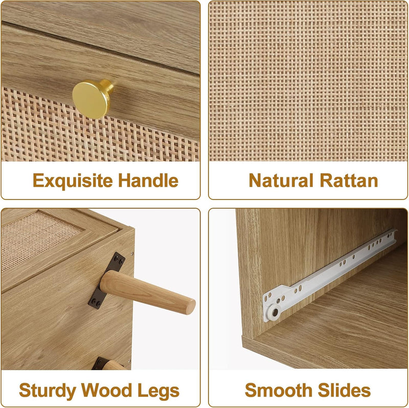 Bedroom Chest of 3 Drawers Wooden Closet Dressers