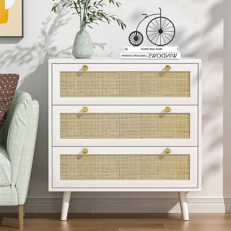 Bedroom Chest of 3 Drawers Wooden Closet Dressers
