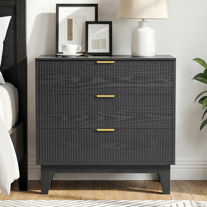 Bedroom Chest of 3 Drawers Wooden Closet Dressers