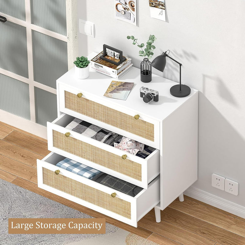 Bedroom Chest of 3 Drawers Wooden Closet Dressers