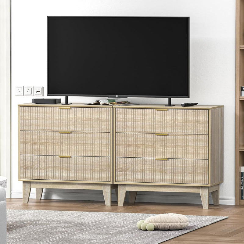 Bedroom Chest of 3 Drawers Wooden Closet Dressers