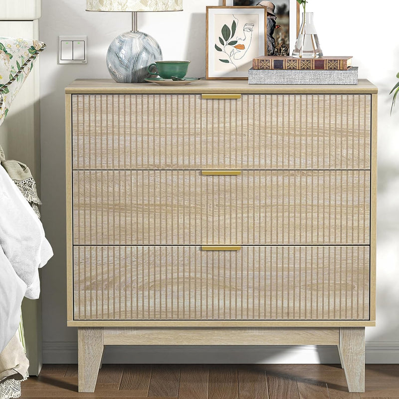 Bedroom Chest of 3 Drawers Wooden Closet Dressers