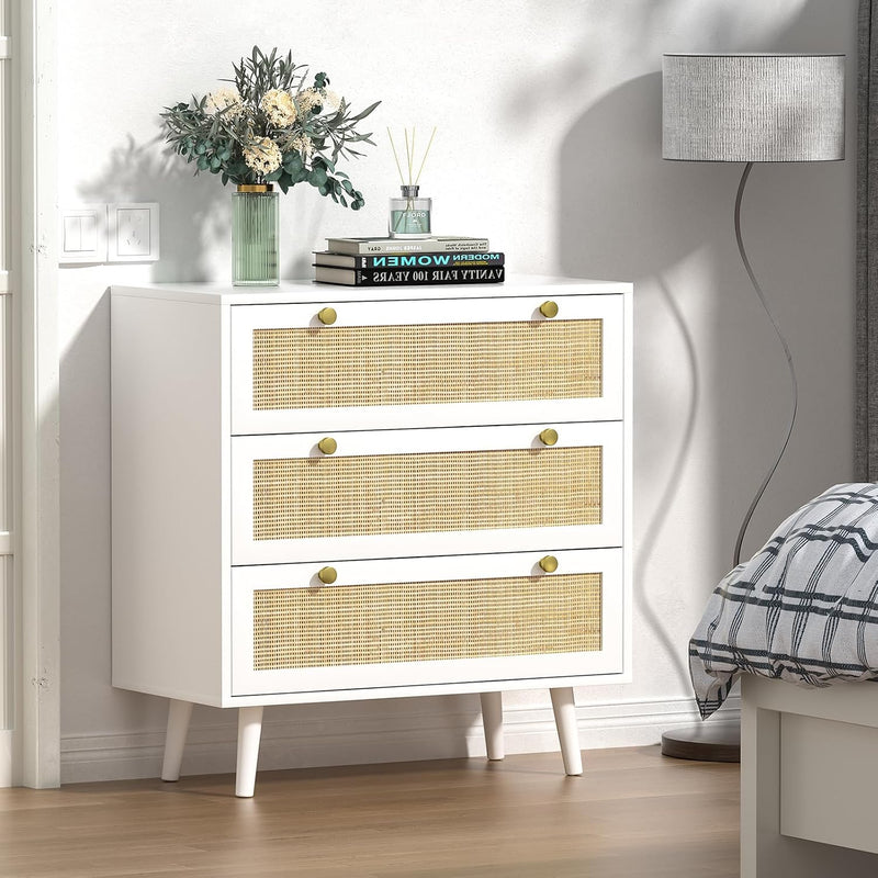 Bedroom Chest of 3 Drawers Wooden Closet Dressers