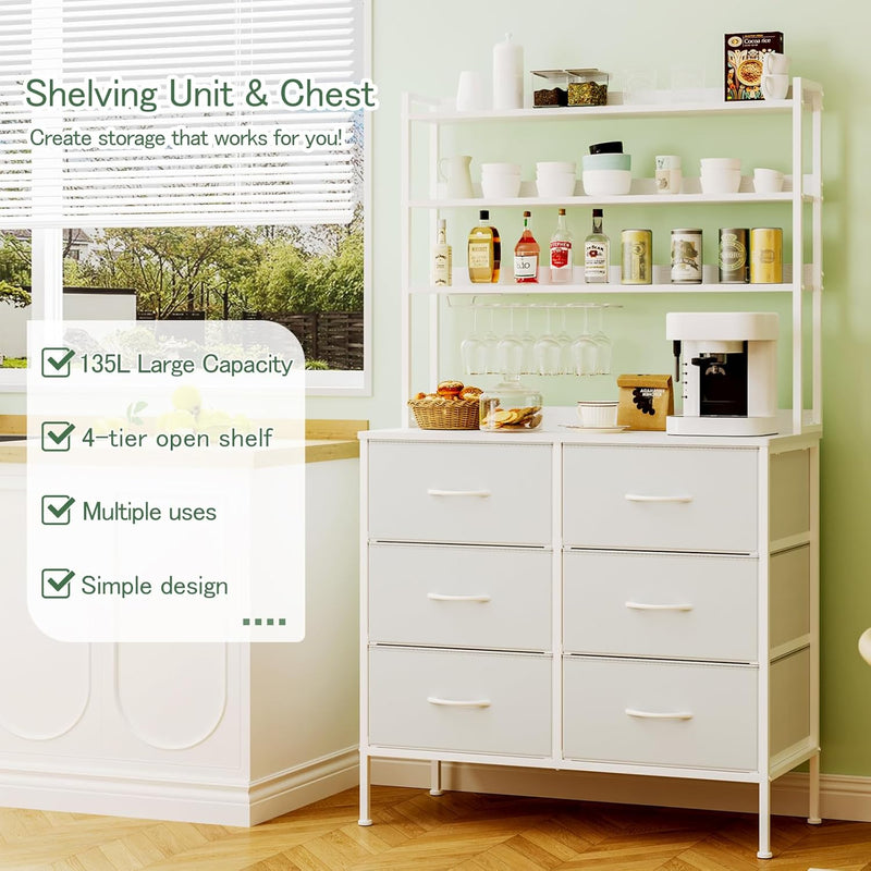 Bedroom Chest of Drawers 3-Tier Wooden Storage Shelf
