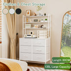 Bedroom Chest of Drawers 3-Tier Wooden Storage Shelf