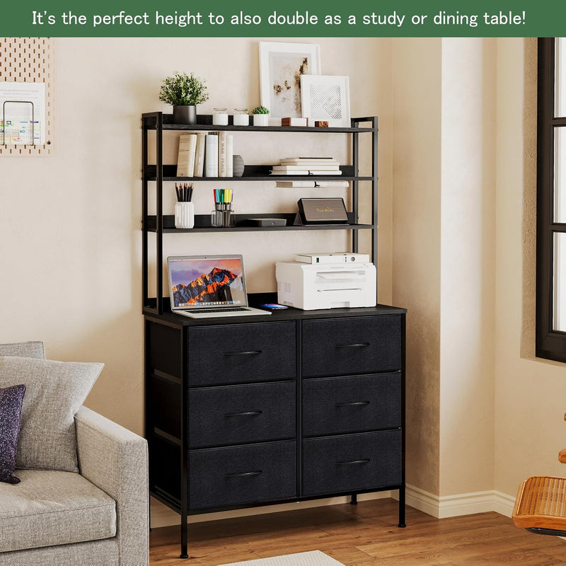 Bedroom Chest of Drawers 3-Tier Wooden Storage Shelf