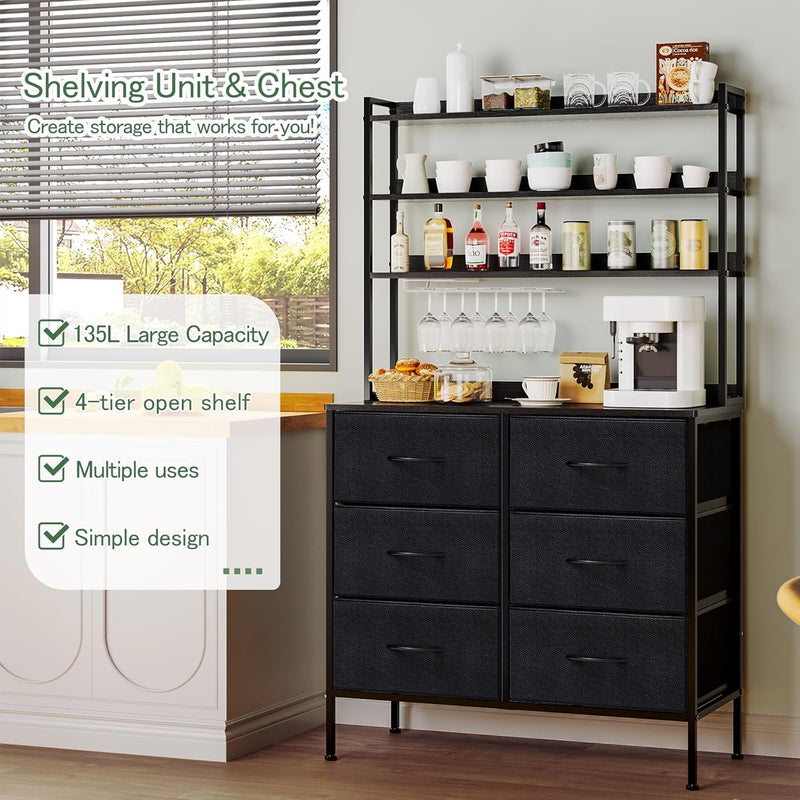 Bedroom Chest of Drawers 3-Tier Wooden Storage Shelf