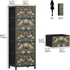 Bedroom Chest of Drawers with 5 Fabric Strawberry
