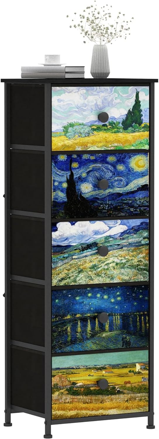 Bedroom Chest of Drawers with 5 Fabric Van