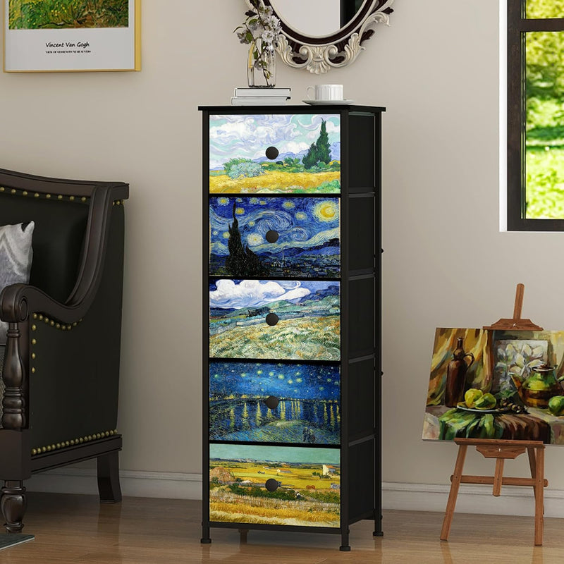 Bedroom Chest of Drawers with 5 Fabric Van