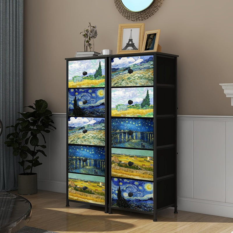 Bedroom Chest of Drawers with 5 Fabric Van